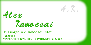 alex kamocsai business card